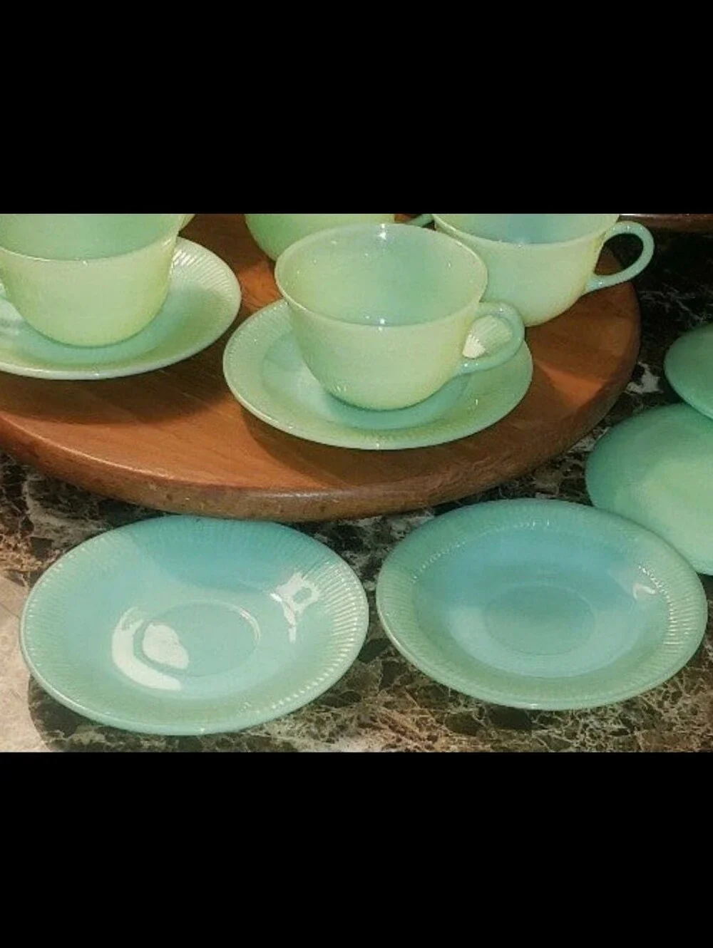 Vintage Jadeite Ribbed Plates/Saucers